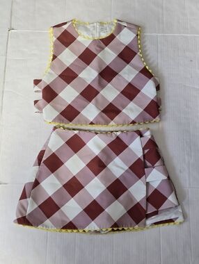 Cocolilly Plaid Set Top And Mini Skirt Multicolor Size Medium